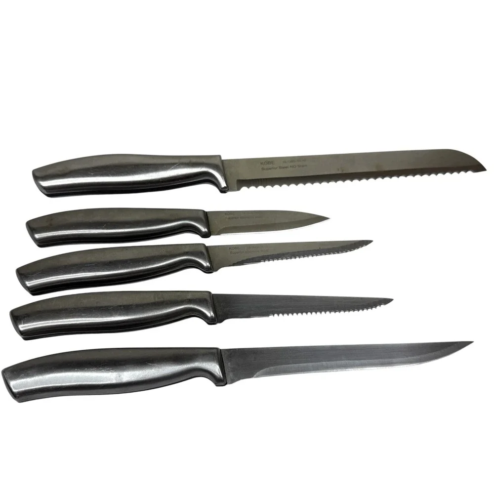 Hampton Forge 5-Piece Set Stainless Steel Kitchen Knife Bread Paring Boning